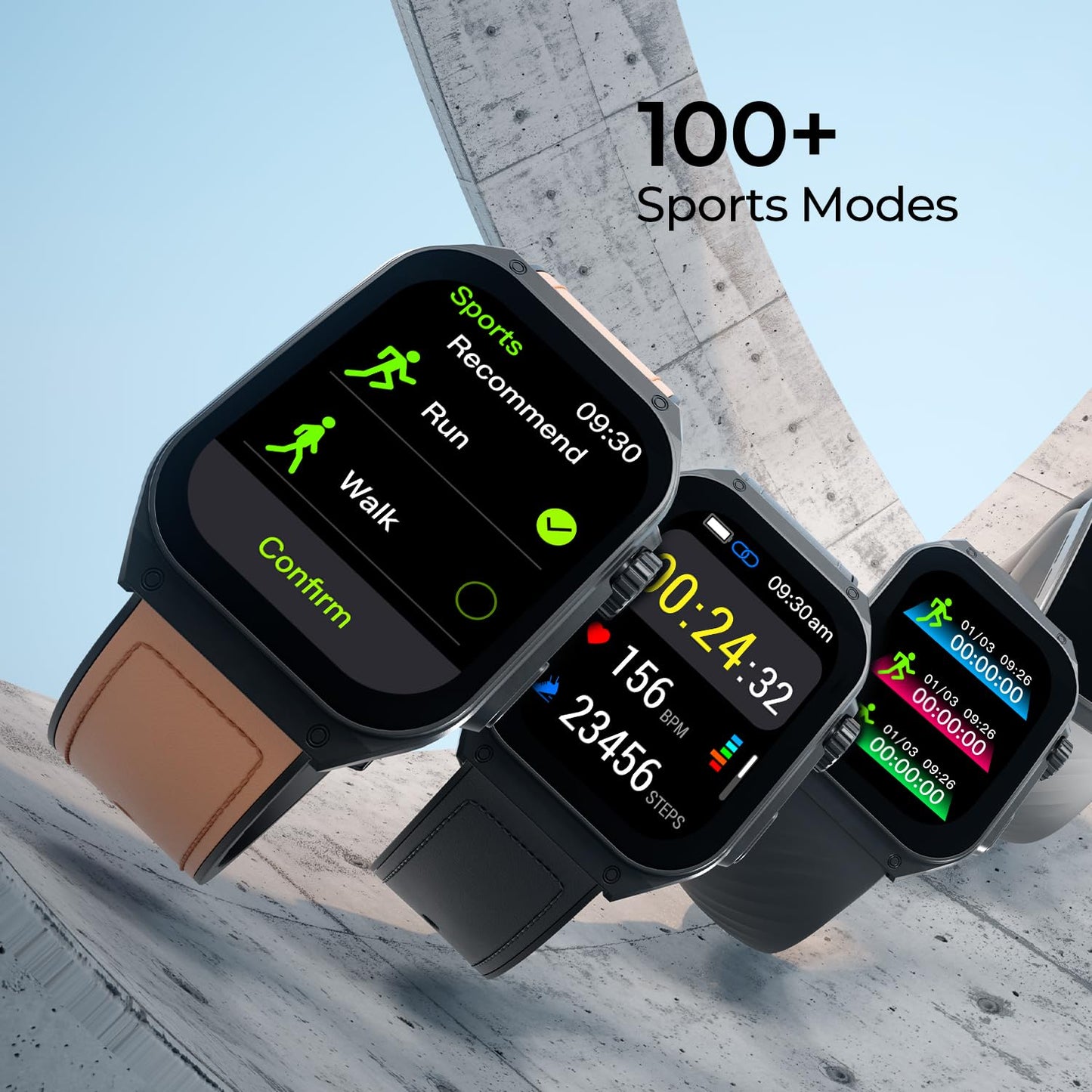 Fire-Boltt ARC 49.8mm (1.96 inch) AMOLED Always On Curved Display Smart Watch, Bluetooth Calling, Wireless Charging, 100+ Sports Modes, Water-Resistant 100+ Cloud Watch Faces (Black)