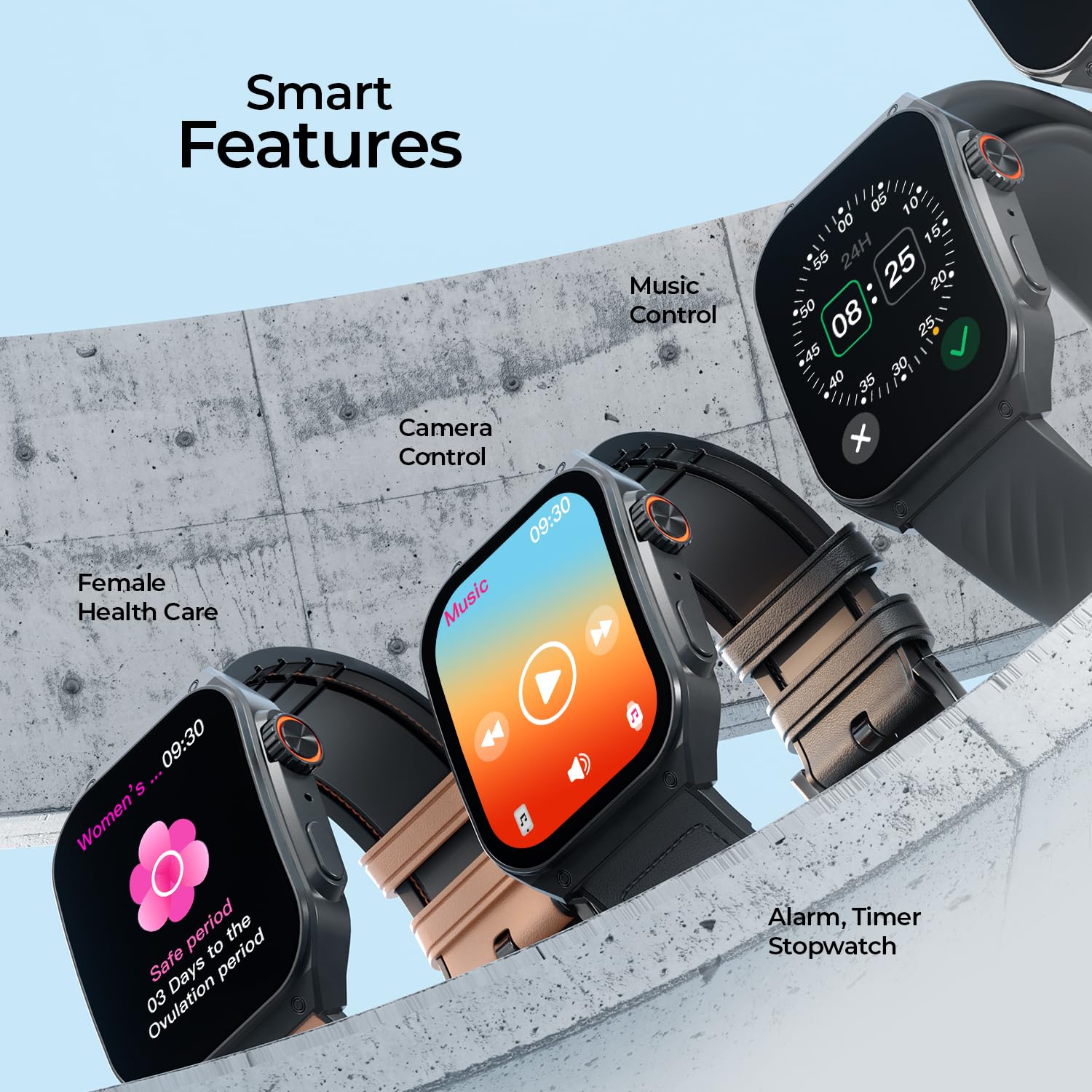 Fire-Boltt ARC 49.8mm (1.96 inch) AMOLED Always On Curved Display Smart Watch, Bluetooth Calling, Wireless Charging, 100+ Sports Modes, Water-Resistant 100+ Cloud Watch Faces (Black)