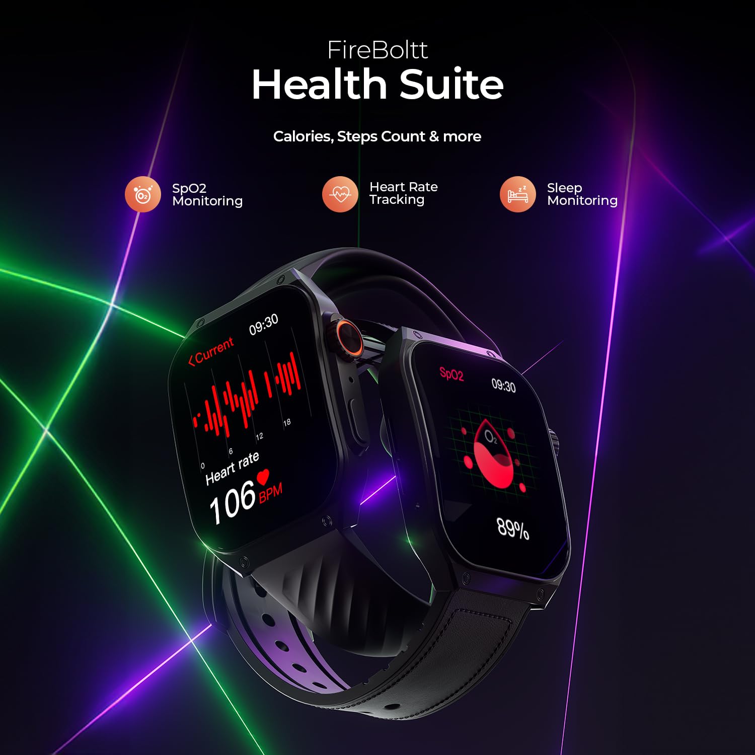 Fire-Boltt ARC 49.8mm (1.96 inch) AMOLED Always On Curved Display Smart Watch, Bluetooth Calling, Wireless Charging, 100+ Sports Modes, Water-Resistant 100+ Cloud Watch Faces (Black)